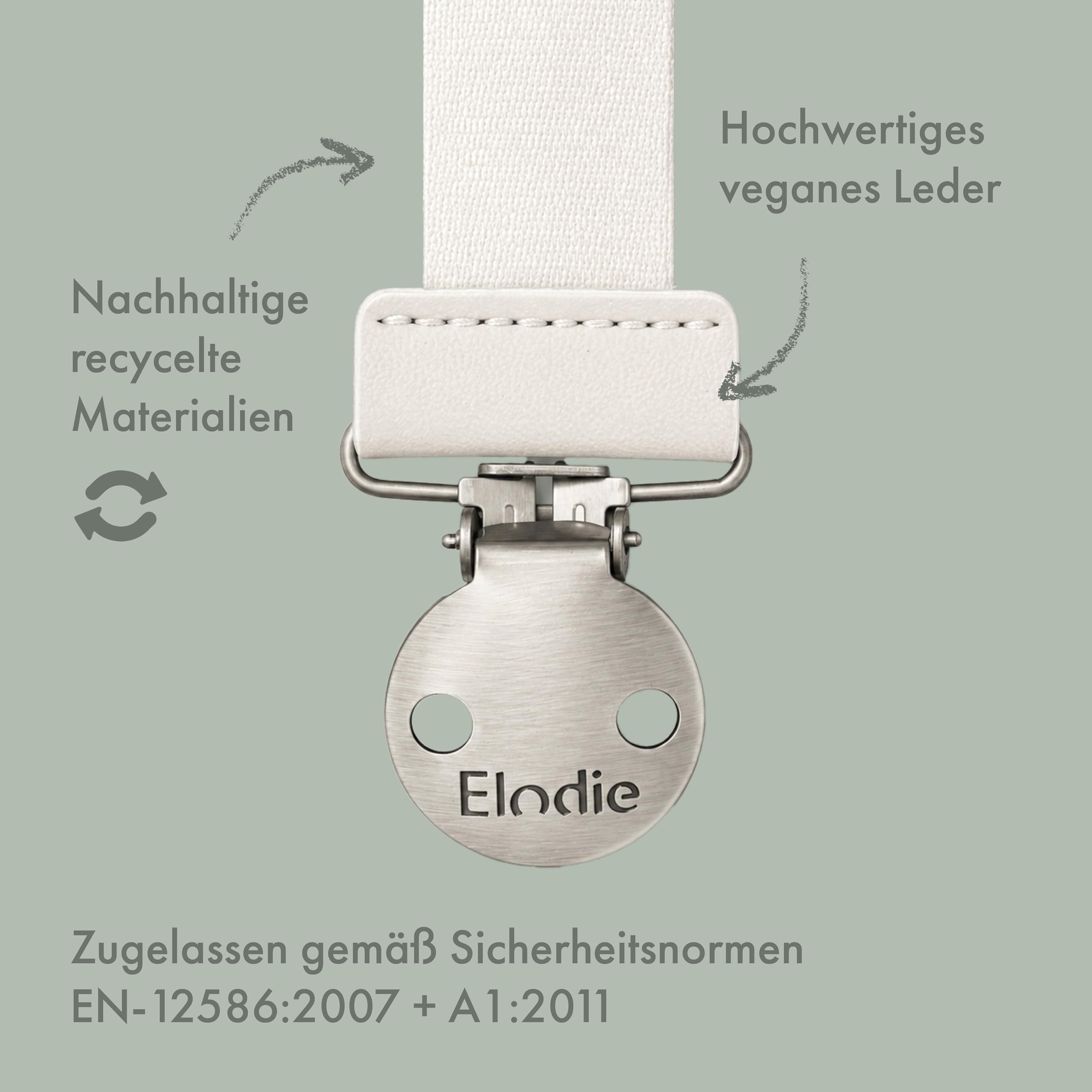 Elodie Details Schnullerkette 2er Pack, aus Stoff und Edelstahl Clip, für Baby Junge und Mädchen, Universal Silikonring, Passend für Alle Schnuller - Powder Pink/Soft Terracotta, Rosa