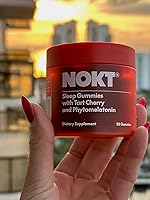 Vista 5 de NOKT Gomitas para dormir, cereza ácida y melatonina vegana, sin azúcar, sin gluten, suplemento nutricional, 30 gomitas, sabor a cereza ácida