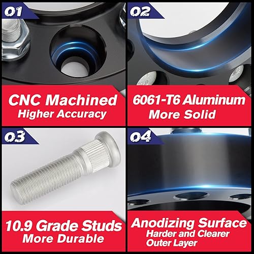 Miniatura 20 de KSP - Espaciadores de rueda de 6 x 5.5 para Chevy Silverado GMC Sierra, espaciador centrado en orejetas de 2 pulgadas 0.236x5.500 in para Suburban