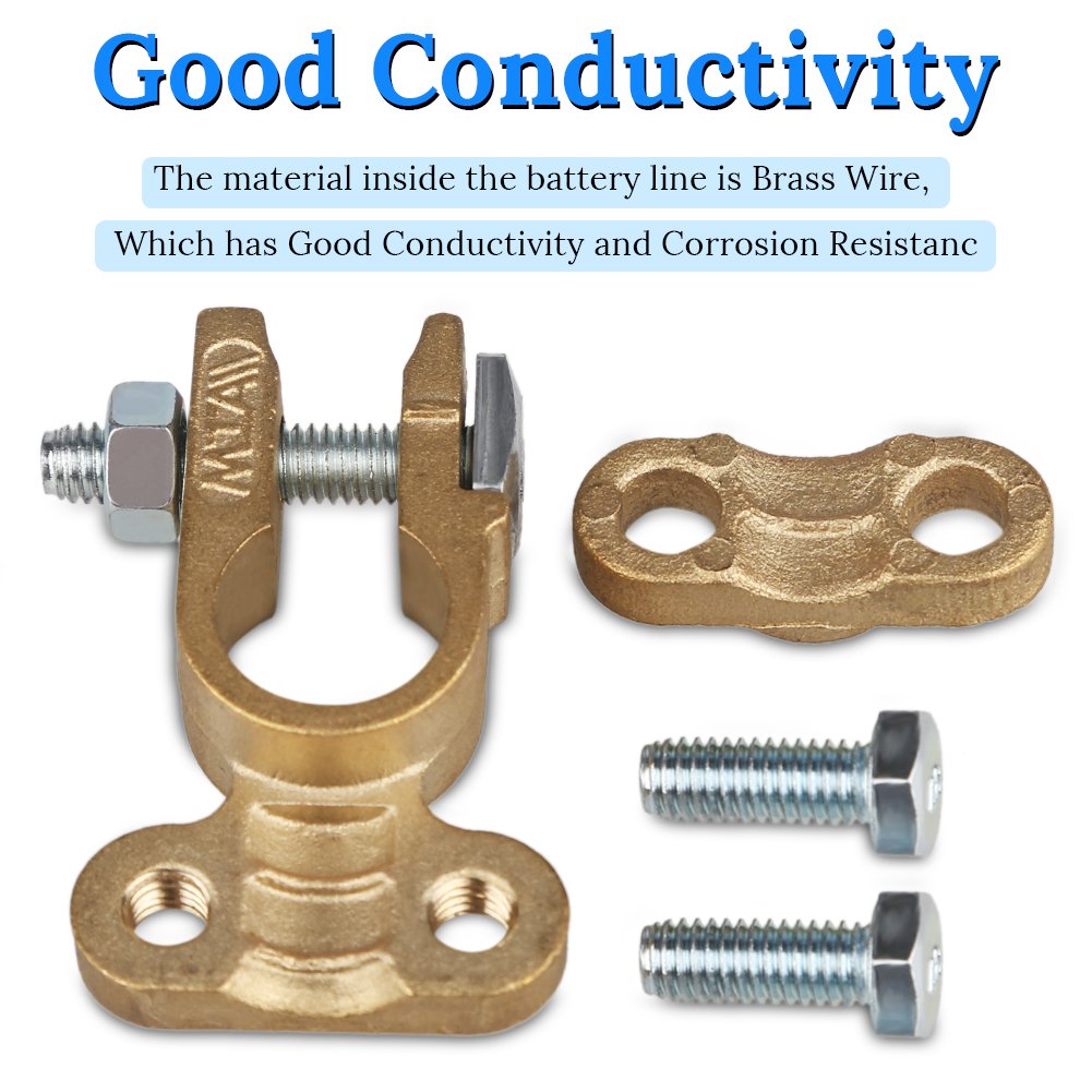 WATERWICH Heavy Duty Positive & Negative Battery Terminals Connectors