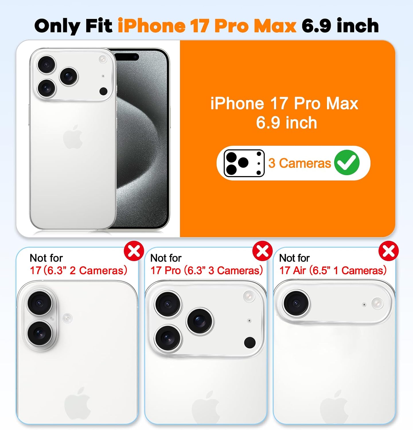 Misscase for iPhone 17 Pro Max Magnetic Case,[Military Drop Protection] Clear Hard Plastics Cover, Camera Lens Protector,Compatible with MagSafe,Anti Yellowing Full Protection Cases-White