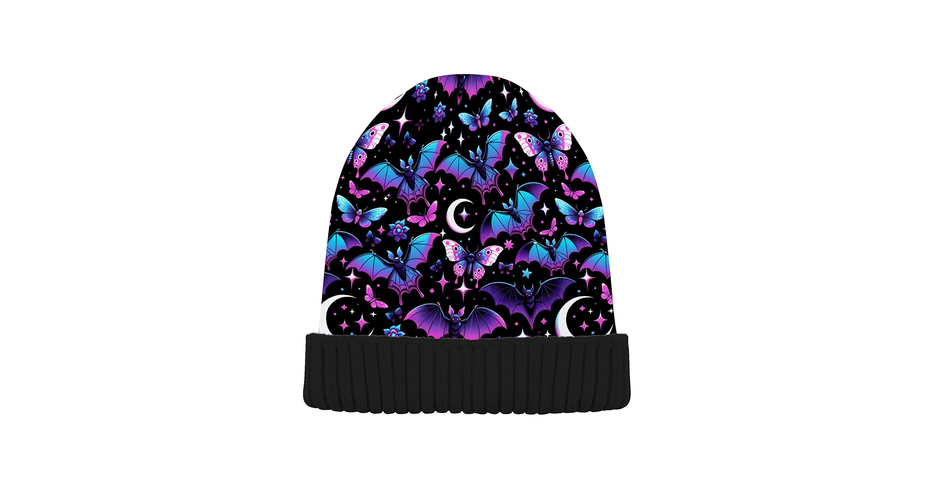 MNSRUU Black Beanie Hat Bat Beanie Hat for Men Women Beanie