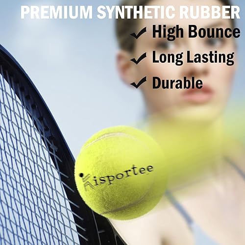 Miniatura 6 de Pelotas de tenis, paquete de 12 pelotas de práctica avanzadas, pelotas de tenis para perro, vienen con bolsa de malla para transporte, buenas para