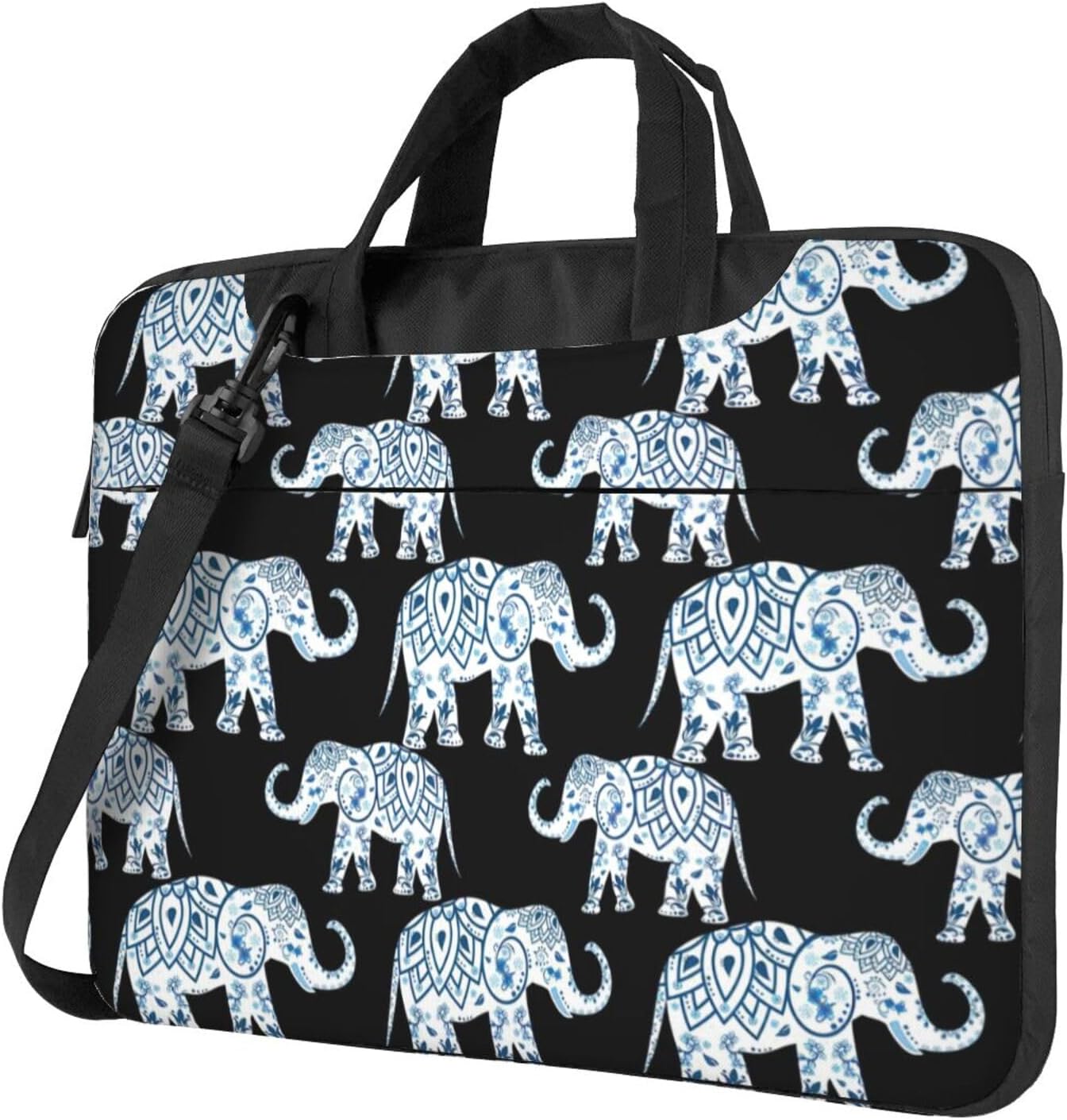 aztec elephant Print Laptop Shoulder Bag Messenger Bag Notebook with Accessories Pocket 13/14/15.6 inch