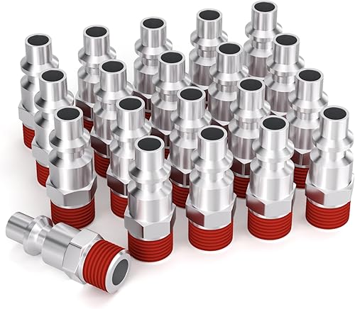 Miniatura 60 de GASHER Enchufe de aire industrial hembra NPT de 1/4 pulgadas, enchufes neumáticos 300PSI (paquete de 10)