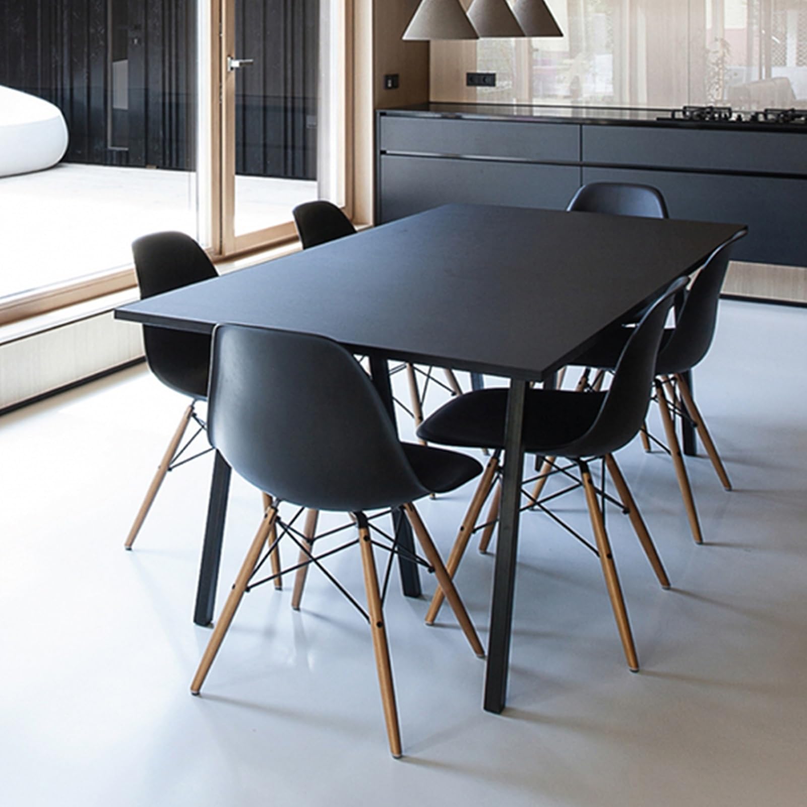 Scrivania per formazione, tavolo da conferenza nero versatile, scrivania rettangolare regolabile per ufficio per riunioni e formazione, 62,9" x27,5 x29,5 con gambe inclinabili, ideale per sa