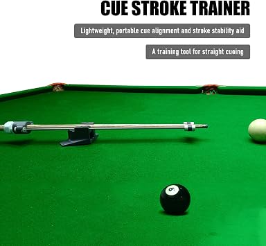 Billiard Stroke Trainer Billiard Trainng Accessories Lightweight Portable Cue Alignment & Stroke Stability Training Aid for Pool Players, Improve Accuracy & Power Control, Straight Cue Action Trainer