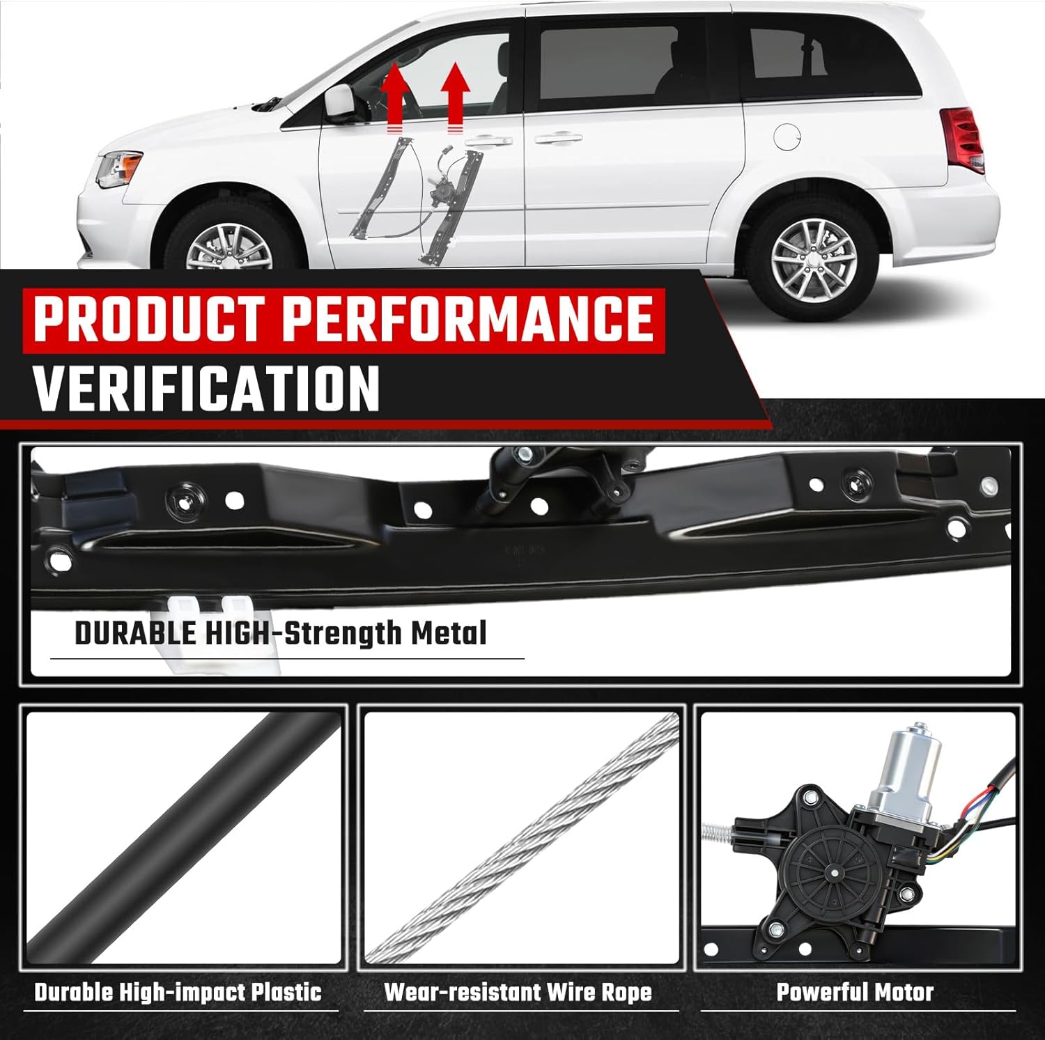 748-508 Front Left Driver Side Power Window Regulator with Motor Assembly Compatible with Dodge Grand Caravan 2008-2020 Chrysler Town & Country 2008-2016 Ram C/V 2012-2015 68030655AA