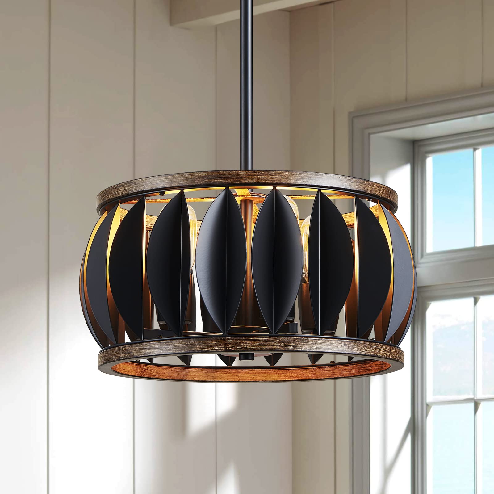 Dining Room Light Fixtures Over Table 4-Light Rustic Chandelier For ...