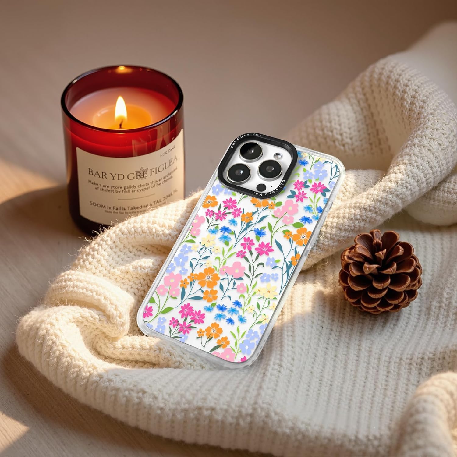 for iPhone 14 Case,Vibrant Colorful Garden Floral Design Art Pattern Aesthetics,Military-Grade Drop Protection & Soft Slim TPU Protective Cover with Camera Lens Protection for Women Girls - Image 8