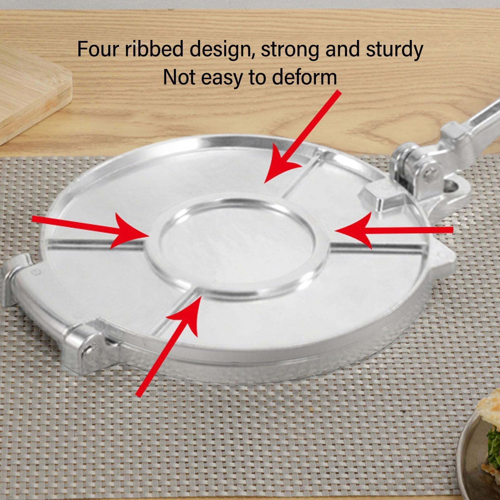 Pressa Per Tortilla, Tortilla Maker Manuale Roti Maker Pressa Per Impasto Quesadilla Maker Pressa Per Tortilla in Lega di Alluminio Pressa Rotis Pressa Per Quesadilla Per Taco(16cm-Argento)