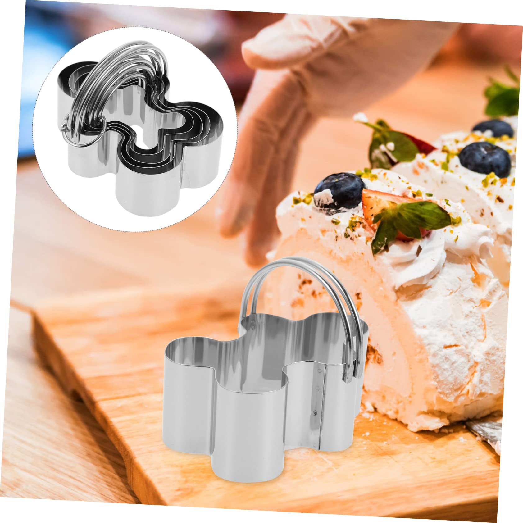 Amosfun 3 Ensembles Ensemble De 5 Anneaux De Mousse Pâtisserie Cookies Trousse Biscuit Mini Emporte-pièces Pour La Cuisson Formes D'emporte-pièces Silver Acier Inoxydable 5 Pièces * 3