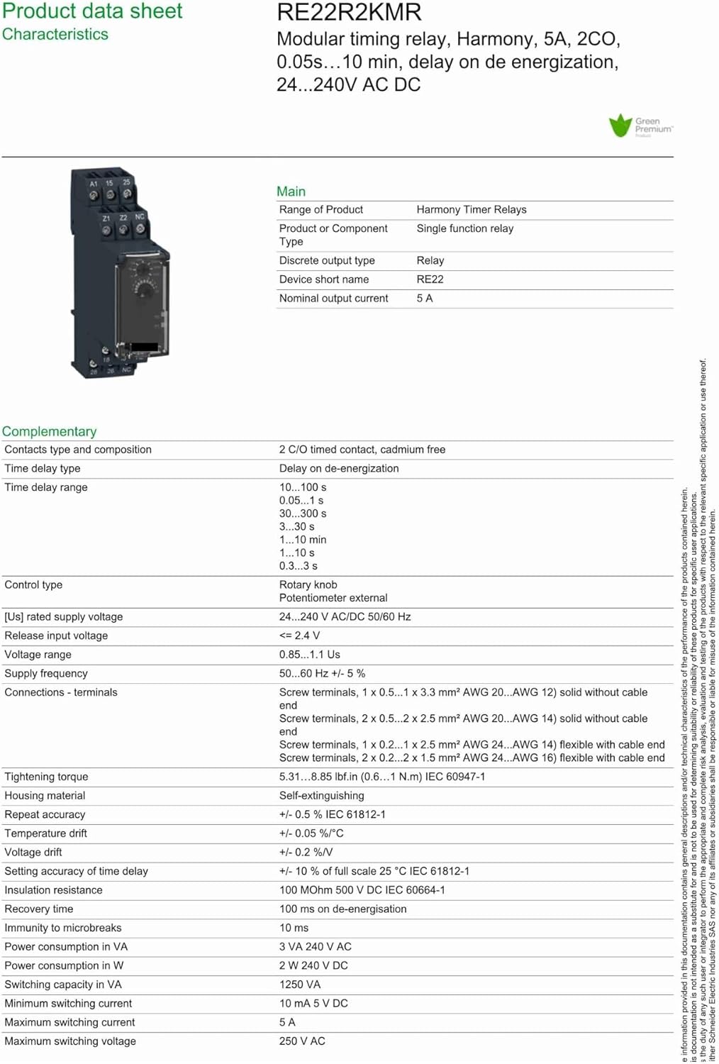 RE22R1AMR RE22R2AMR RE22R1CMR RE22R2CMR RE22R1KMR E22R2KMR RE22R1MAMR RE22R1MLMR RE22R2MYMR Timing Relay(RE22R1MAMR)