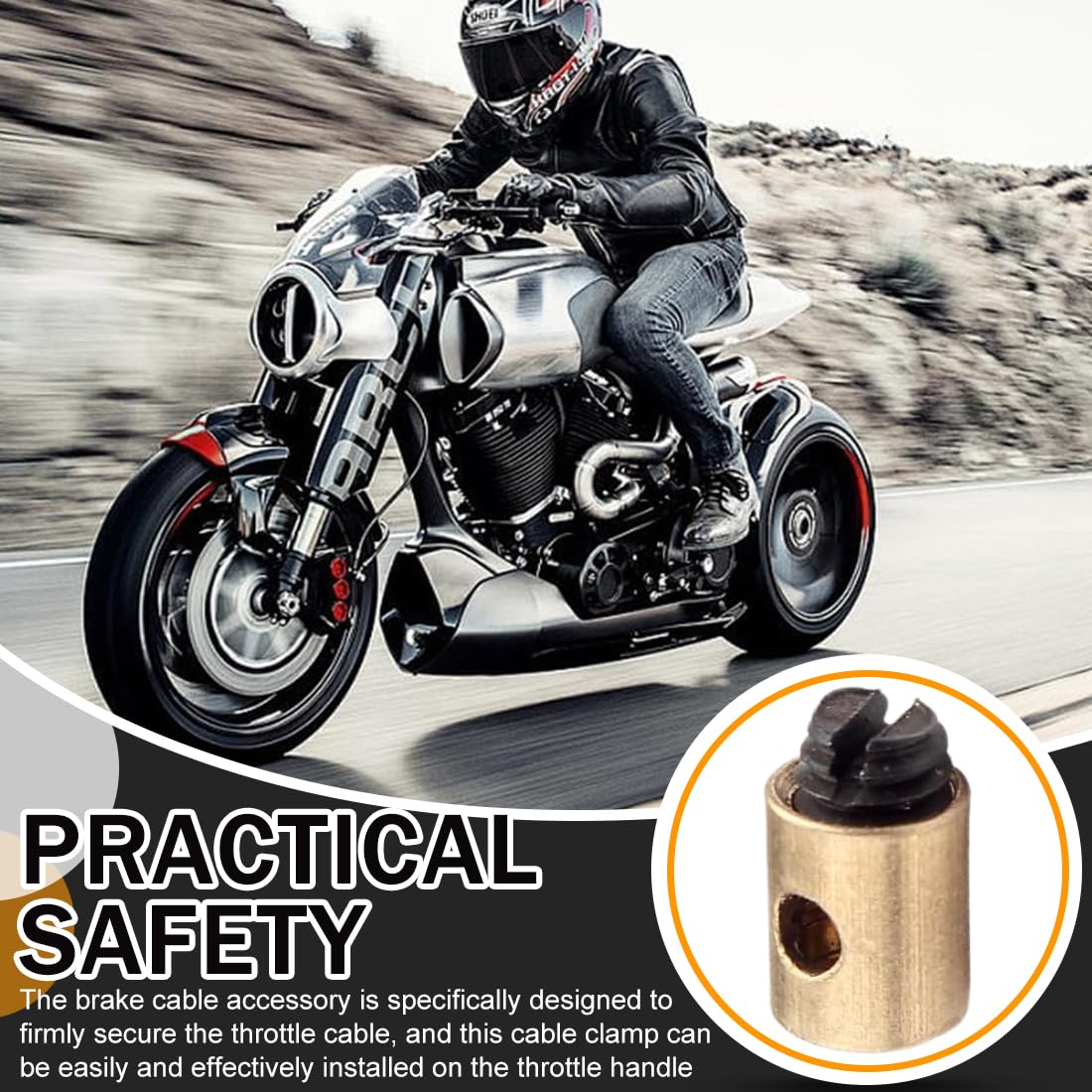 12 Pezzi Cavo acceleratore per moto Morsetto universale per cavo acceleratore in ottone fascetta per filo moto 5x6 mm adatto per scooter e acceleratori moto
