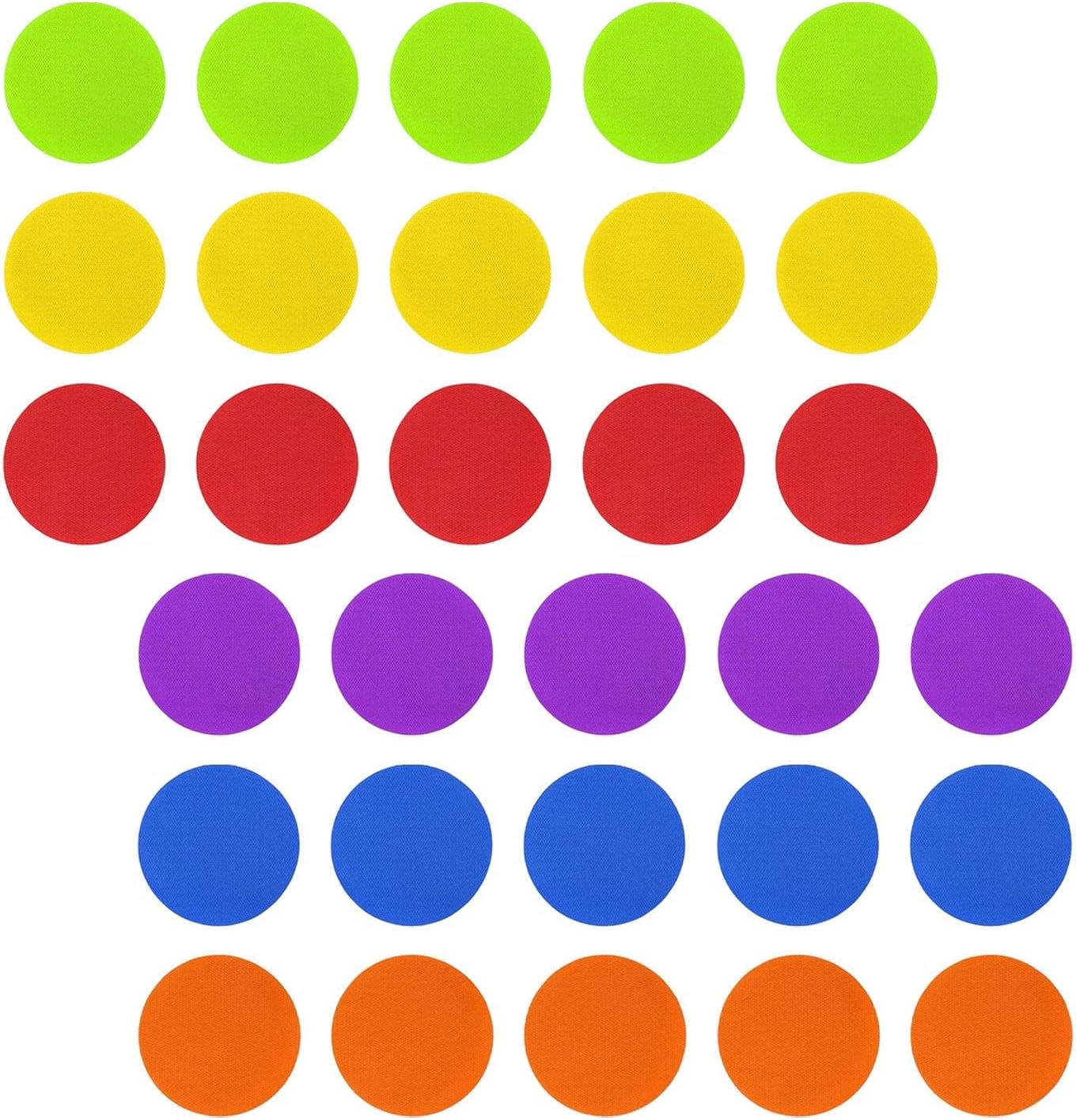 ARTISOUL® Spot Markers Durable Carpet Floor Dots for Decoration Yoga Exercise Teachers 30Pcs Round | Kids & Teens at Home | School Supplies | Teaching Supplies