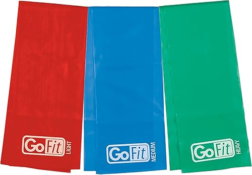 Miniatura 2 de GoFit Kit de banda plana de látex para entrenamiento de banda de resistencia, banda de resistencia elástica, banda de movilidad