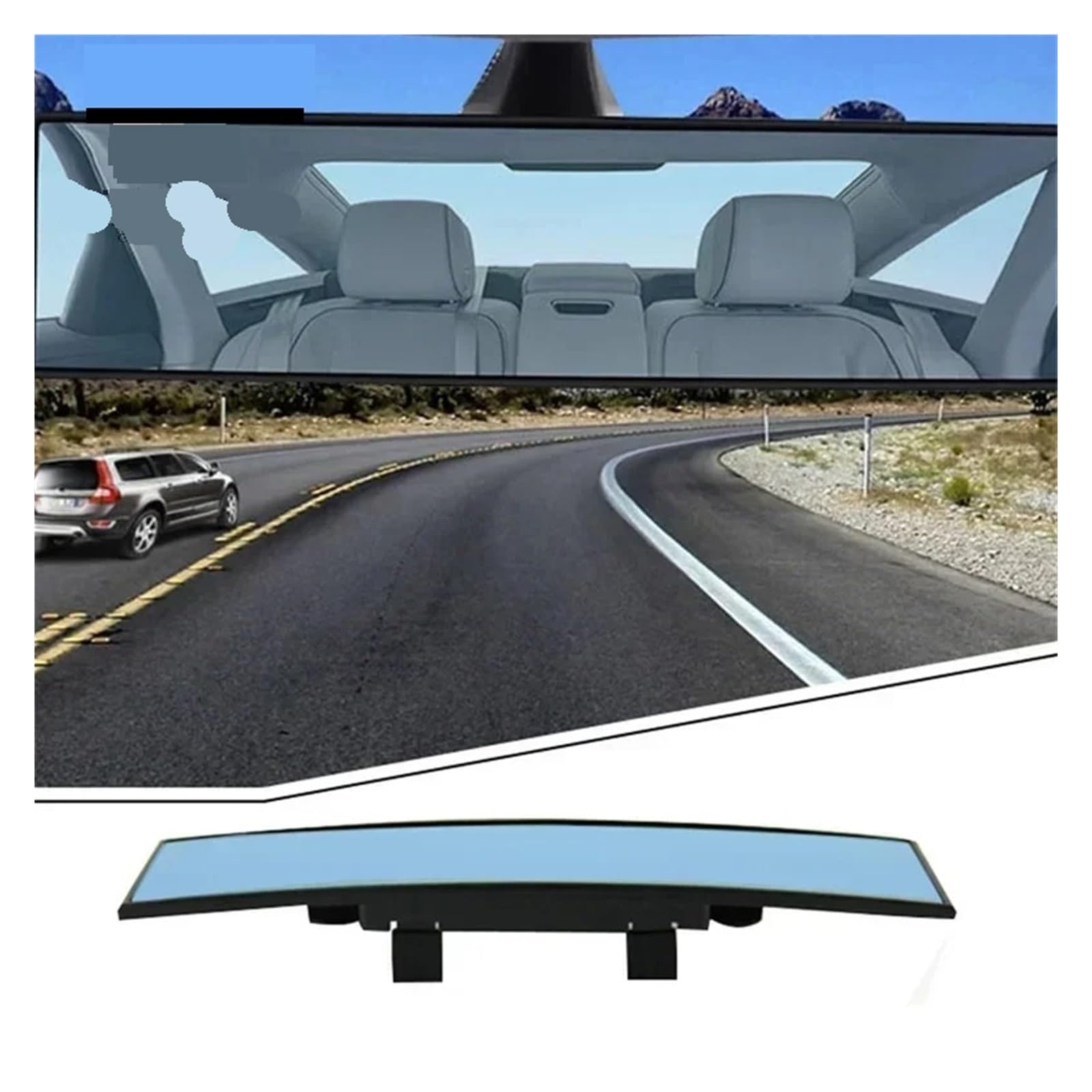 Rétroviseur Conduite Accompagnée Clip Intérieur Convexe De 285 Mm De Large Sur Le Rétroviseur Transparent