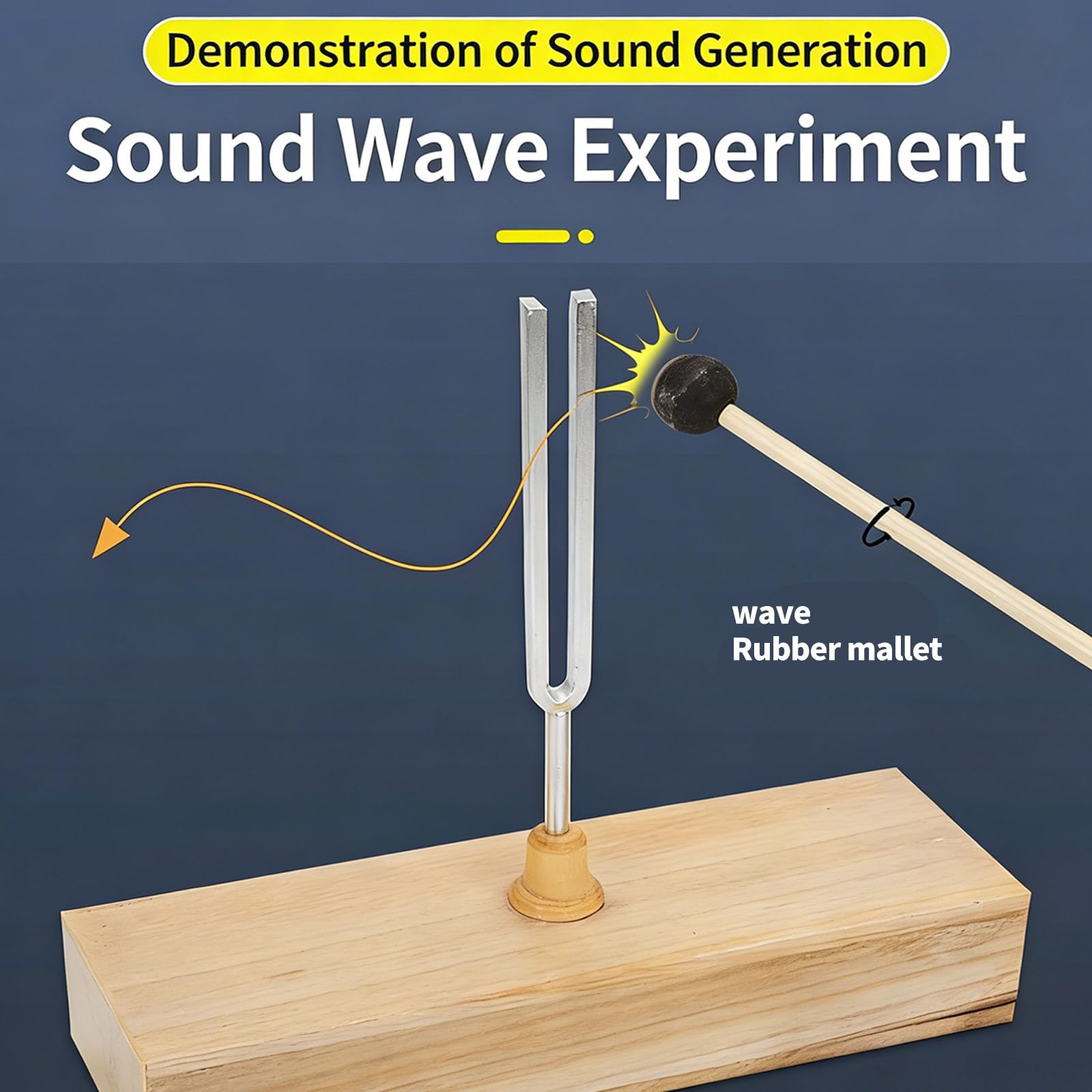 Kit d'expérimentation avec doubles fourches d'accordage 440 Hz et boîte en bois pour l'éducation, laboratoire de physique, résonance sonore