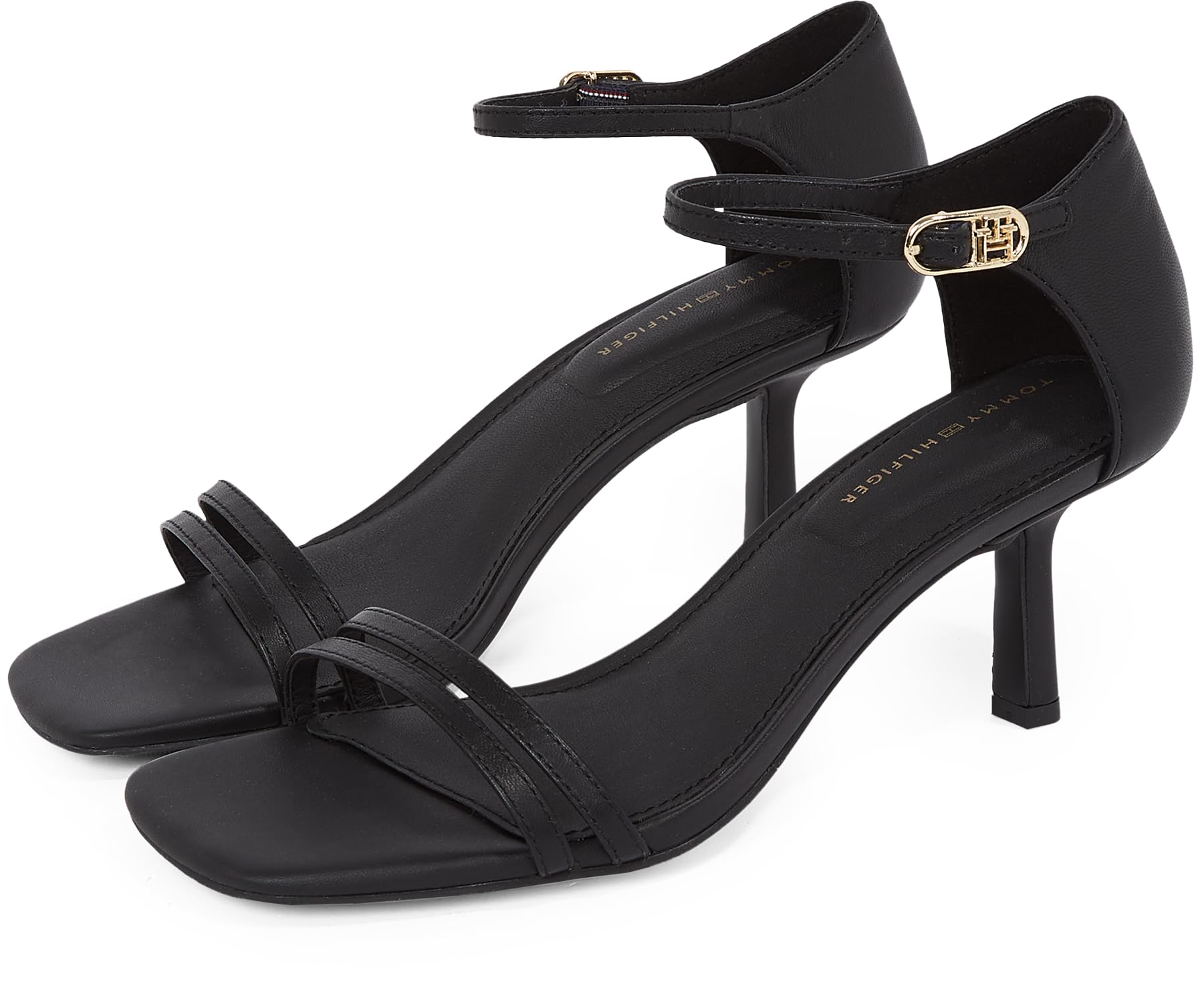 Tommy Hilfiger Sandalias con tacón Mujer Kitten Heel Leather Sandalias