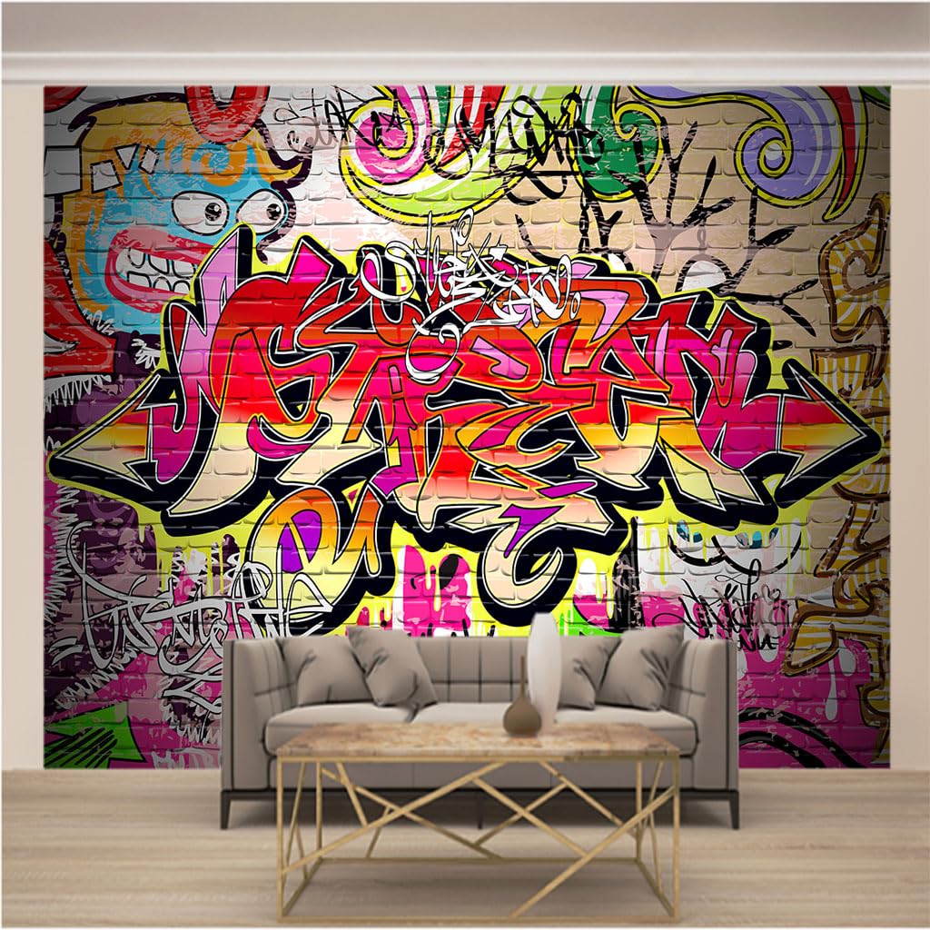 Papier Peint Intissé Toison Haut de Gamme Tapisserie Murale Graffiti 3D XXL