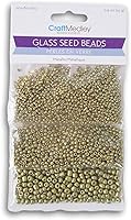 Vista 4 de Cuentas de semillas de vidrio dorado, cuentas doradas opacas para joyas y manualidades, 0.9 onzas