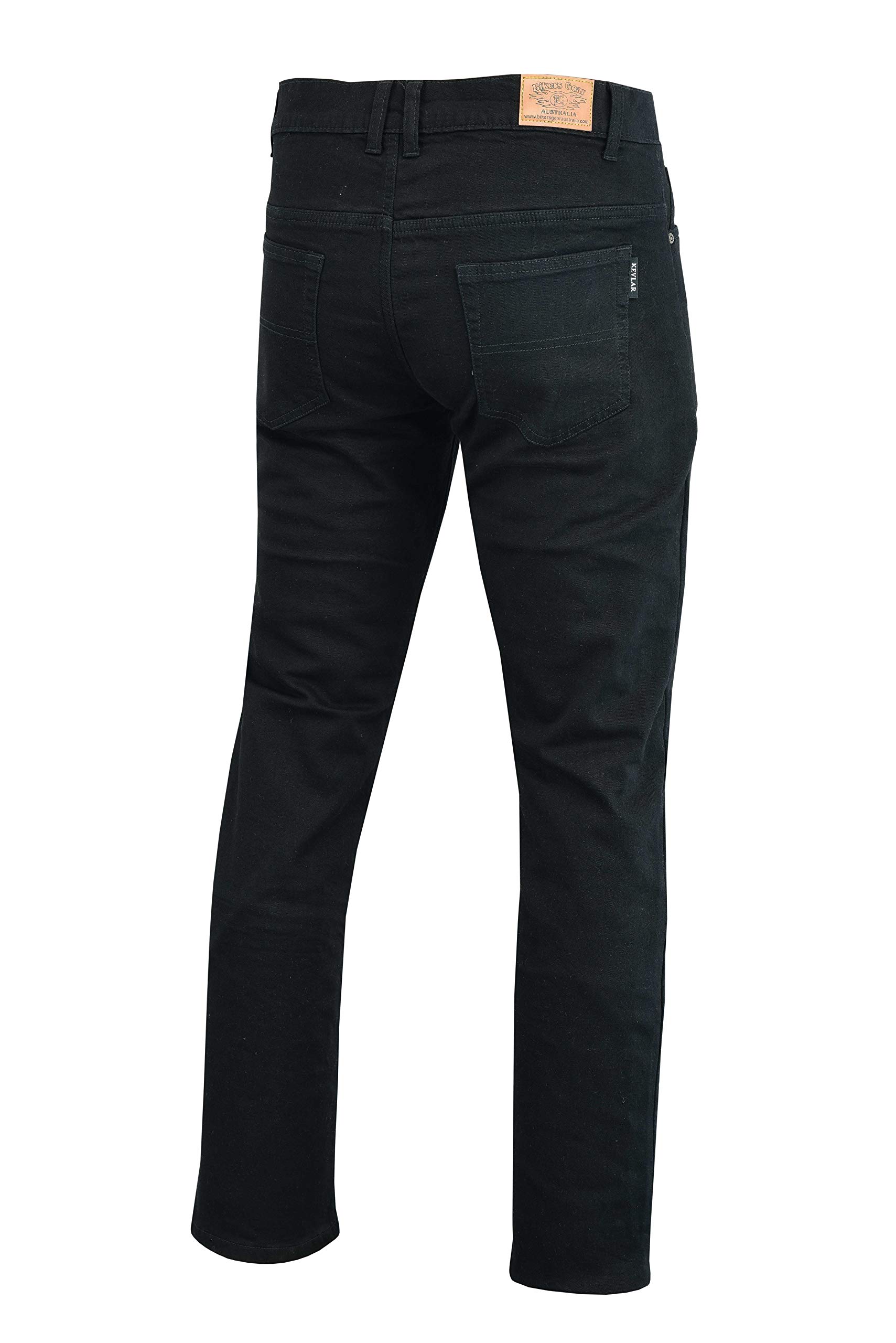Bikers Gear Australia New Modern Comfort Stretch Denim Foderato Protettivo Moto Jeans con CE 1621-1 Protection, Nero