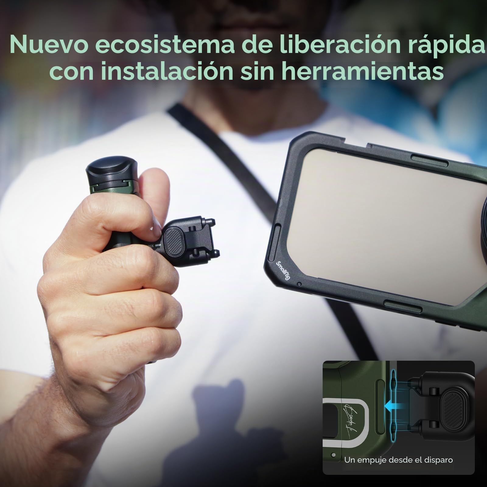 SMALLRIG x Brandon Li Kit de Video Móvil para iPhone 15 Pro MAX con Manijas de Liberación Rápida Inalámbricas, Filtro VND Magnético de 67 mm Mejorado, Adaptador de Filtro de 67 mm - 4407B