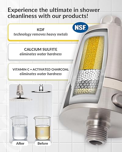 Miniatura 2 de Filtro de ducha de agua dura, elimina el cloro, los metales pesados y las incrustaciones, tecnología KDF para una piel y cabello más suaves, se