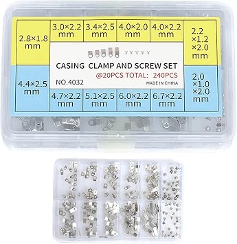 Watch Crown Parts - Various Watch Repair Crowns for Watchmakers, Stainless Steel Watch Crown Kit | Metal Watch Case Clamp Adapter, Universal Watch Crown Replacement Set, Watch Repair Accessories,