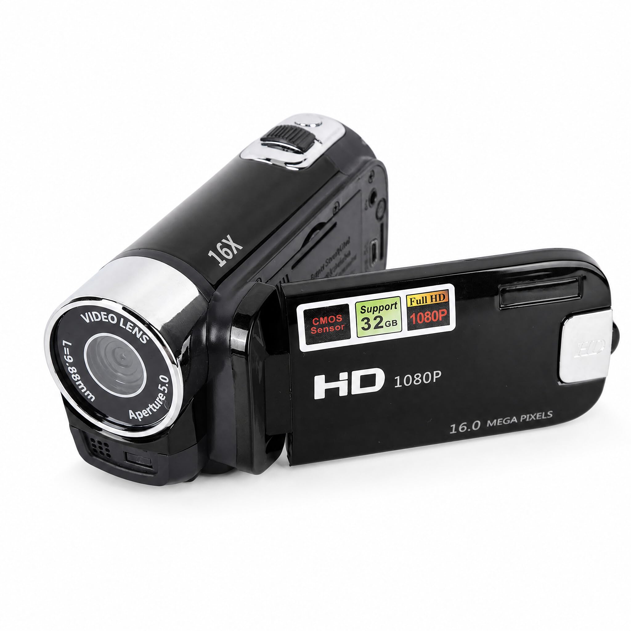Video Camera Camcorder, Full HD 1080P 30FPS 16 MP IR Night Vision Vlogging Camera Recorder, 2.7 Inch Screen 16X Zoom Digital Camcorders Camera Player with USB Cable (Black)-image-42