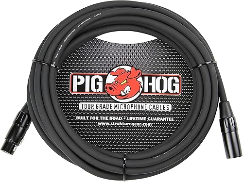 Pig Hog PHM25 Cable de micrófono XLR de 0.315 in de alto rendimiento, 25 pies