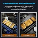 Etzin Aluminum Heat Sinks for M.2 SSD Heatsink Cooling Radiator, PCIE M.2 SSD Cooling Fin for Laptop Computer Silicone Heat Dissipation Pads + Accessories Included (Pack-of-5, Golden) gallery image