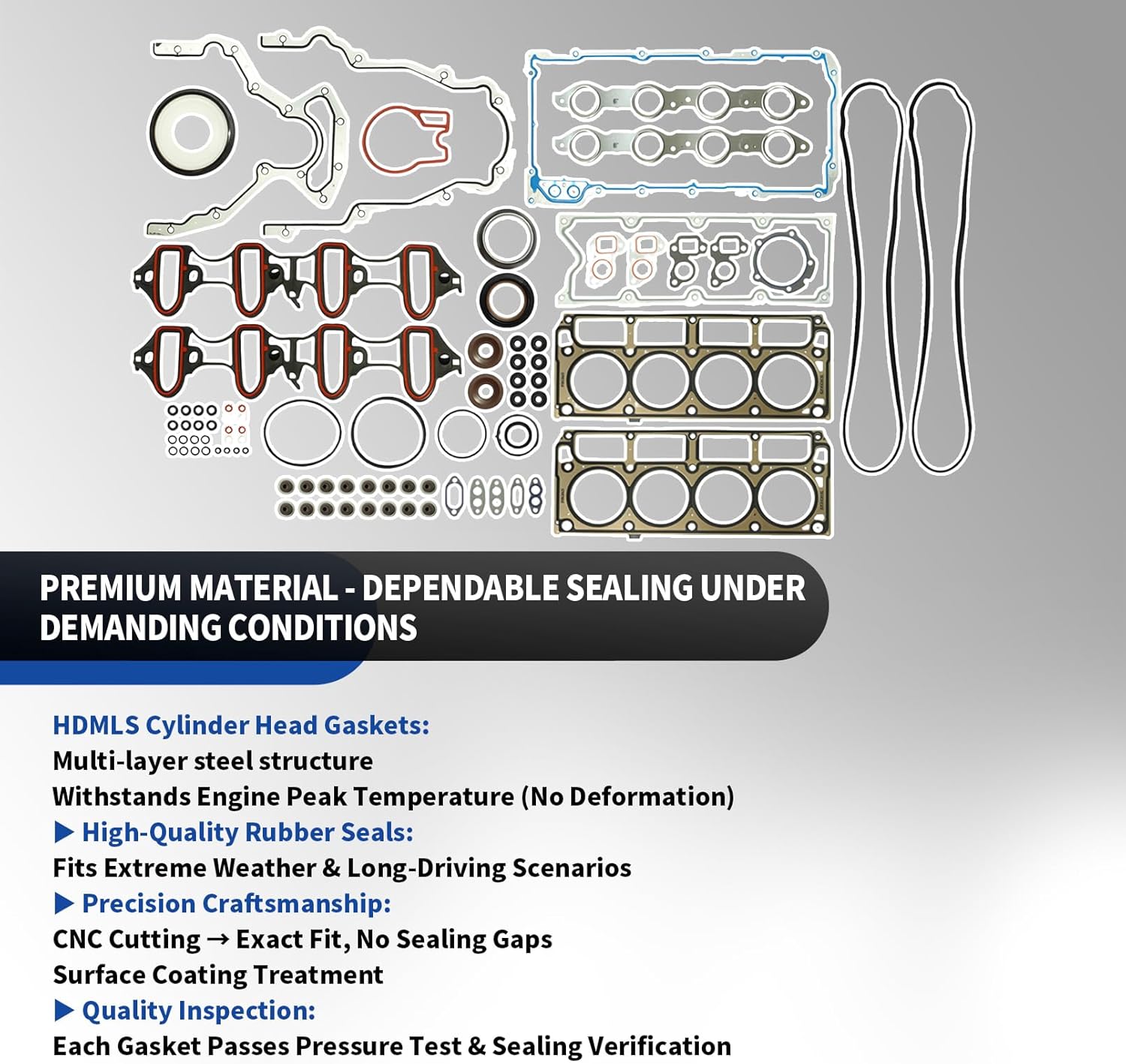 Head Gasket Set Compatible with Escalade Express Avalanche SSR Suburban Savana Sierra 4.8L 5.3L V8 2002-2011 Replacement for HGS3168 HS26191PT1 CS9284