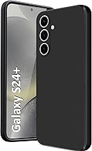 Silicone Case Compatible with Samsung Galaxy S24 Plus, Silky-Soft Touch Full-Body Protective Phone Silicone Case, Shockproof Cover with Microfiber Lining, Black