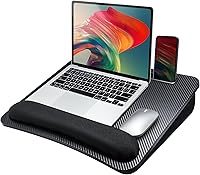 Vista 8 de HUANUO Mesa de Regazo para Portátil - Mesa Portátil con Cojín de Almohada, Se Adapta a Portátiles de hasta 15.6 Pulgadas, con Tira Antideslizante