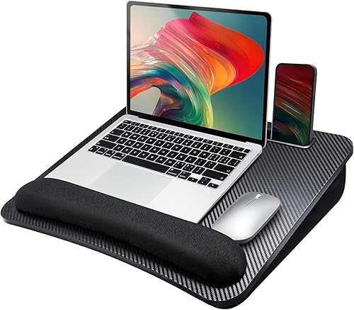 Miniatura 8 de HUANUO Mesa de Regazo para Portátil - Mesa Portátil con Cojín de Almohada, Se Adapta a Portátiles de hasta 15.6 Pulgadas, con Tira Antideslizante