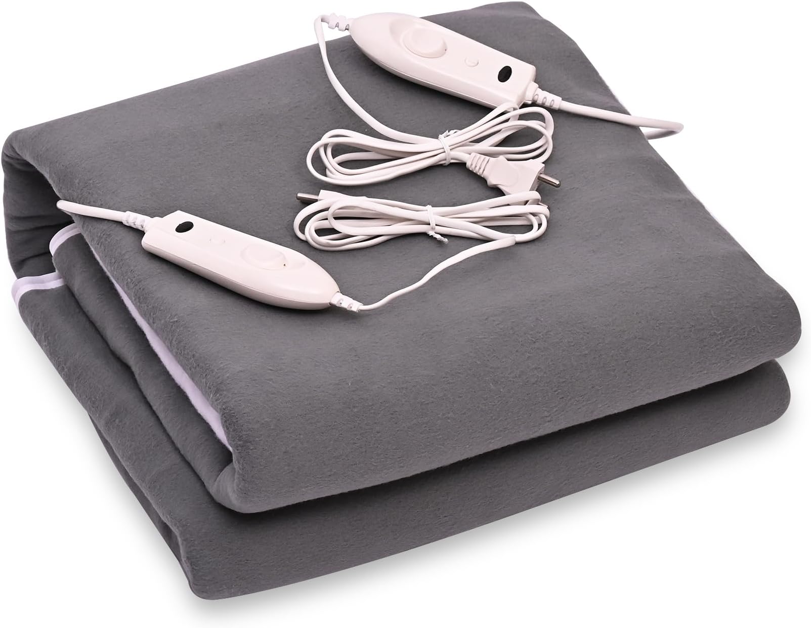 Polar Electric Bed Warmer - Electric Under Blanket - Double Bed Size (150cms x 160cms) with 3 Heat Settings & Dual Safety Feature with Over Heat Protection - Color: Grey