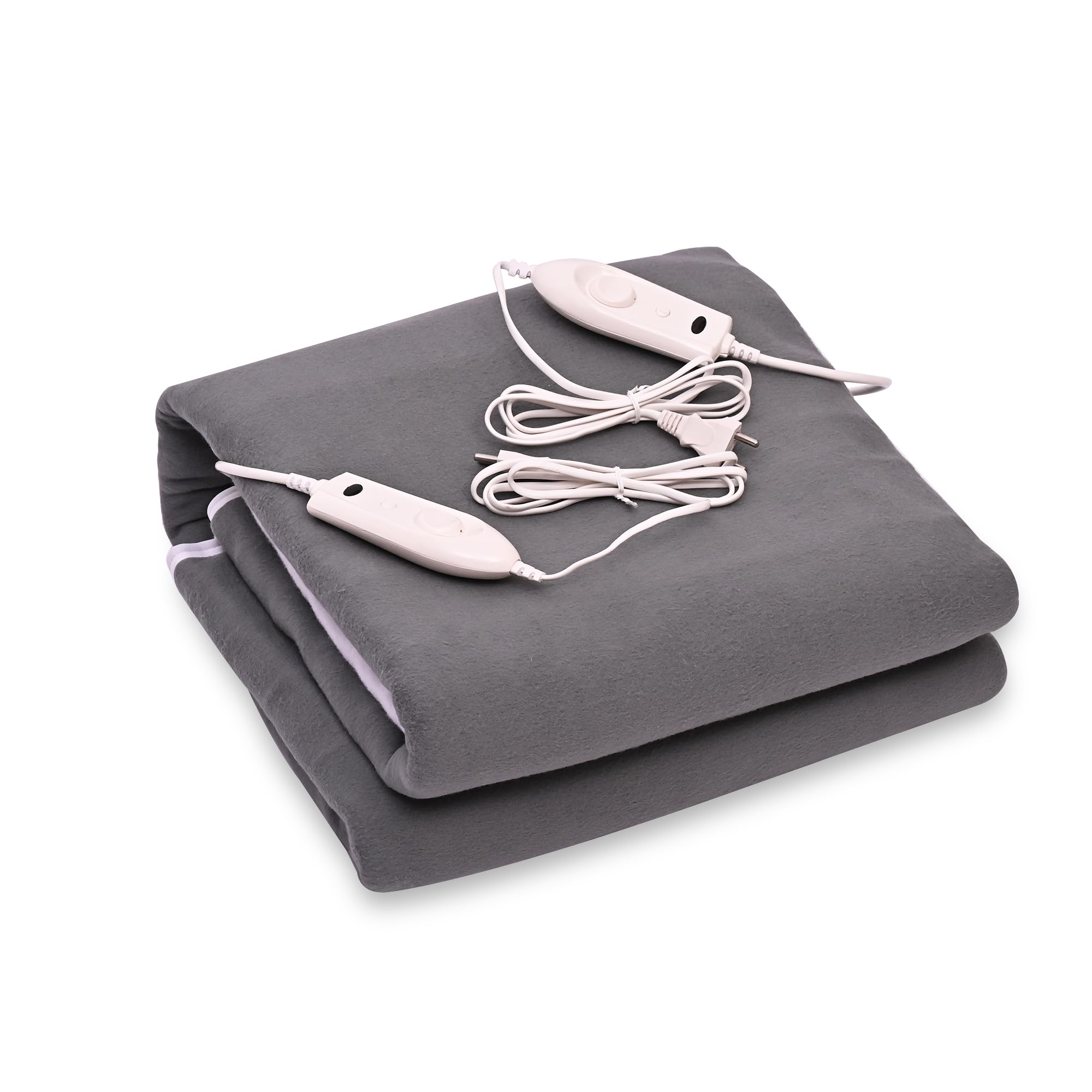 Polar Electric Bed Warmer - Electric Under Blanket - Double Bed Size (150cms x 160cms) with 3 Heat Settings & Dual Safety Feature with Over Heat Protection - Color: Grey-image-40