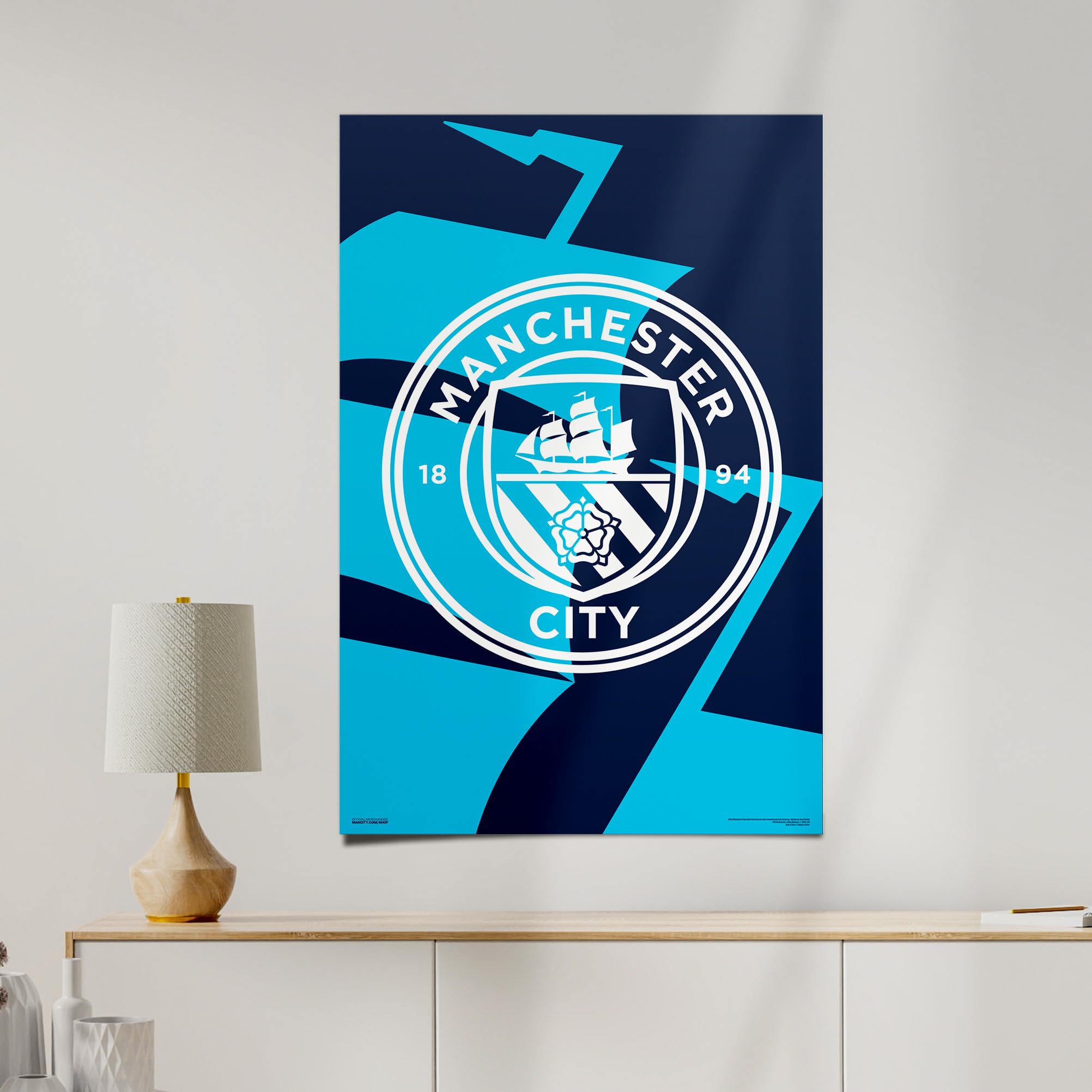 Manchester City スターリング ポスター（額縁付き）