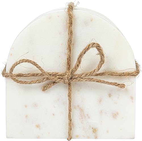 Miniatura 5 de Bloomingville Moderno mármol arqueado, juego de 4, posavasos blancos