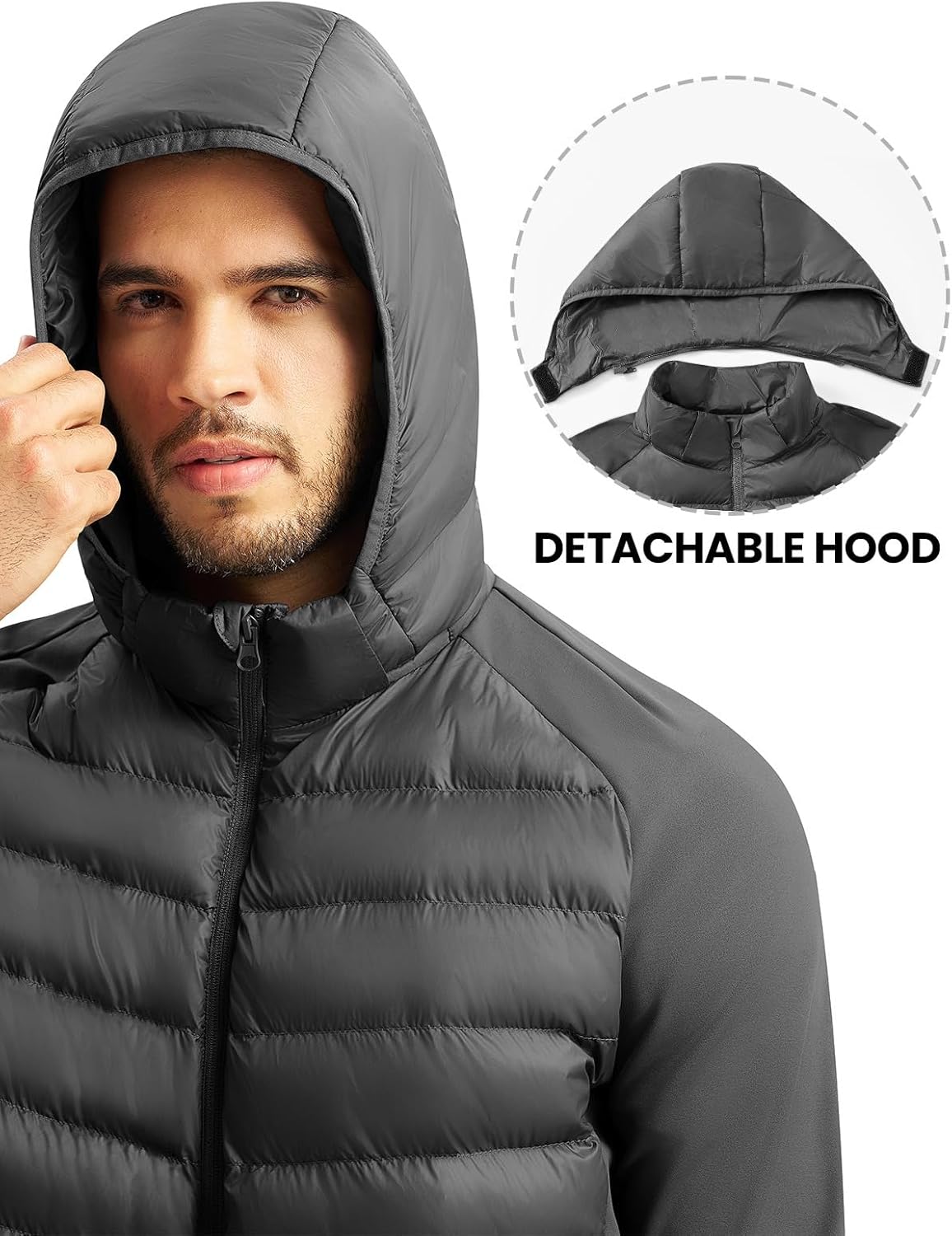 TBMPOY Men's Hybrid Puffer Jacket Lightweight Running Winter Warm Jacket Coat Insulated Golf - Image 5