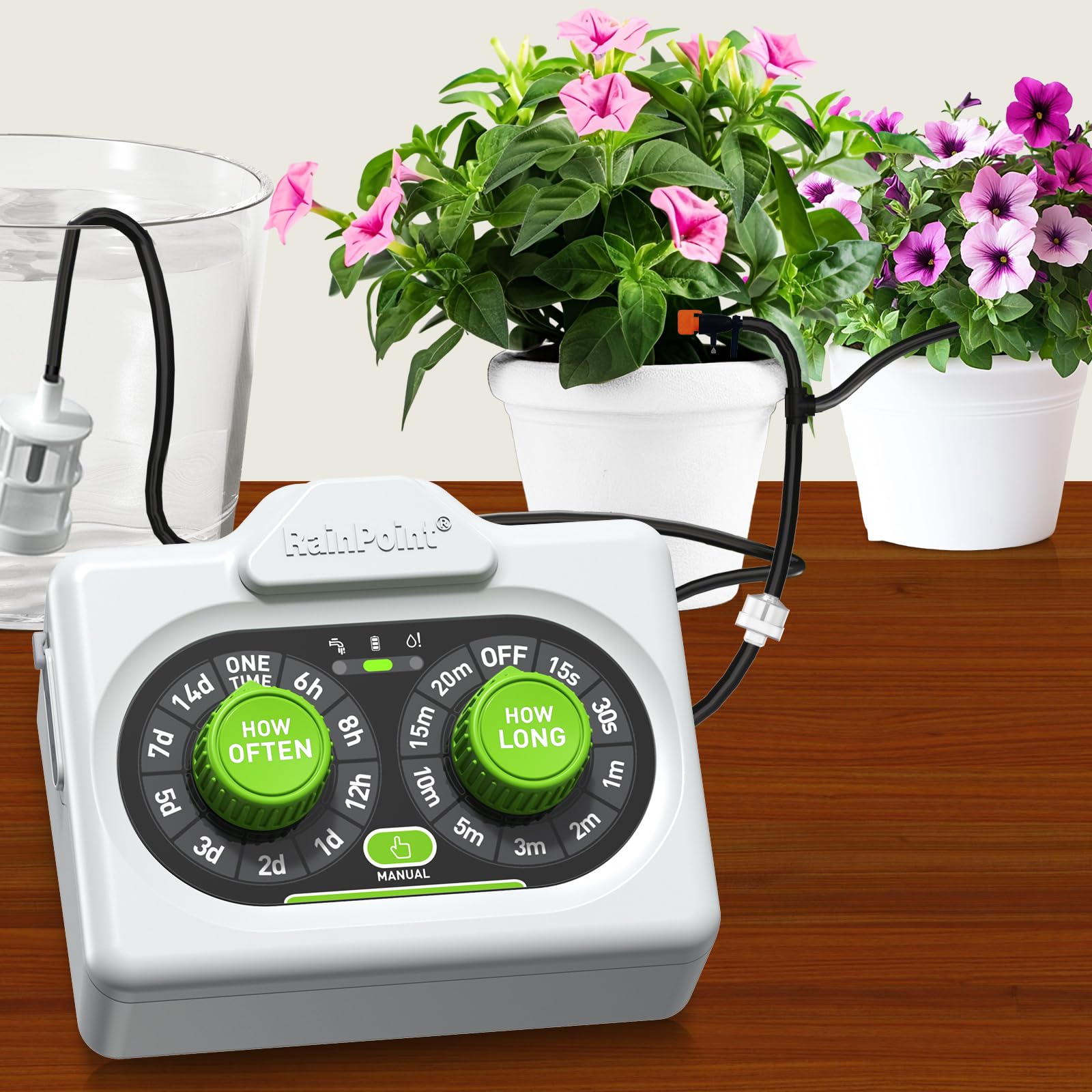 RAINPOINT Easy-Setup Automatic Plant Waterer Indoor for Pot Plant Adjustable Water Output