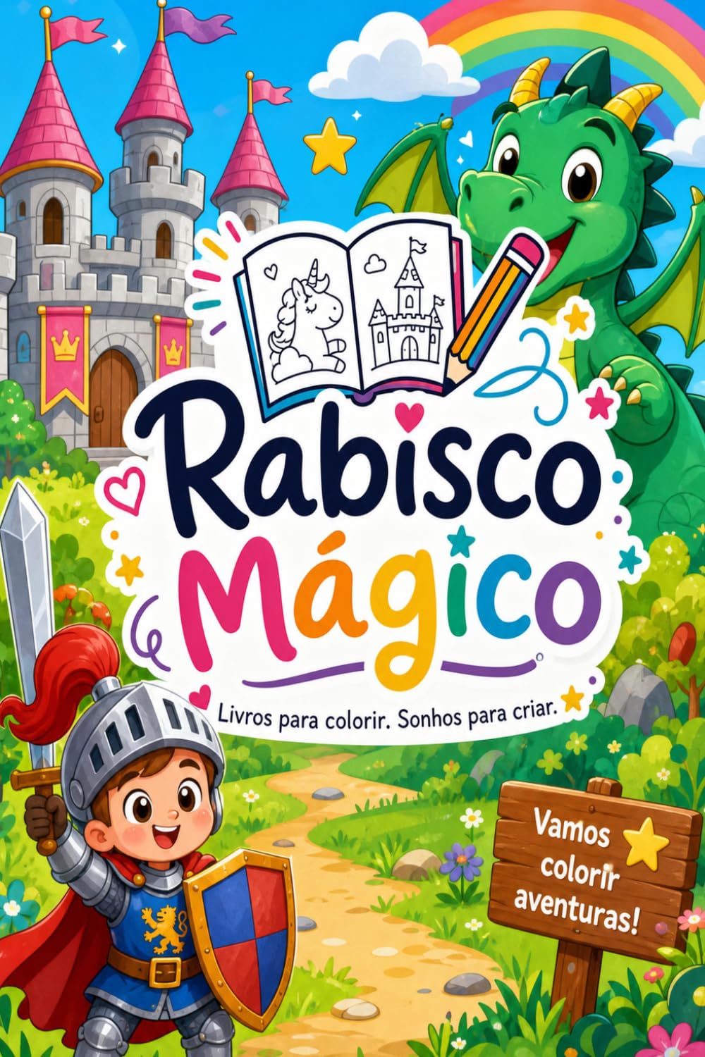 Rabisco Mágico: Reino Medieval para Colorir