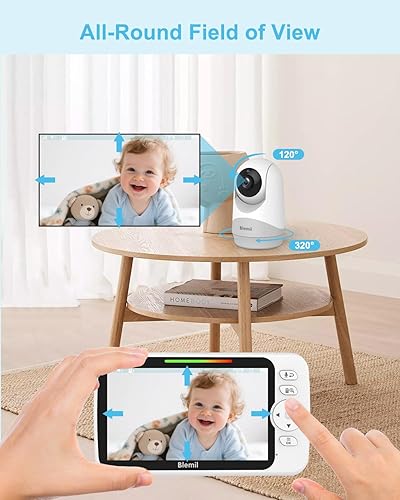 Miniatura 3 de Blemil Monitor de bebé de video actualizado con cámara y audio de 6 pulgadas, batería de 35 horas, monitor de bebé sin WiFi, cámara remota de