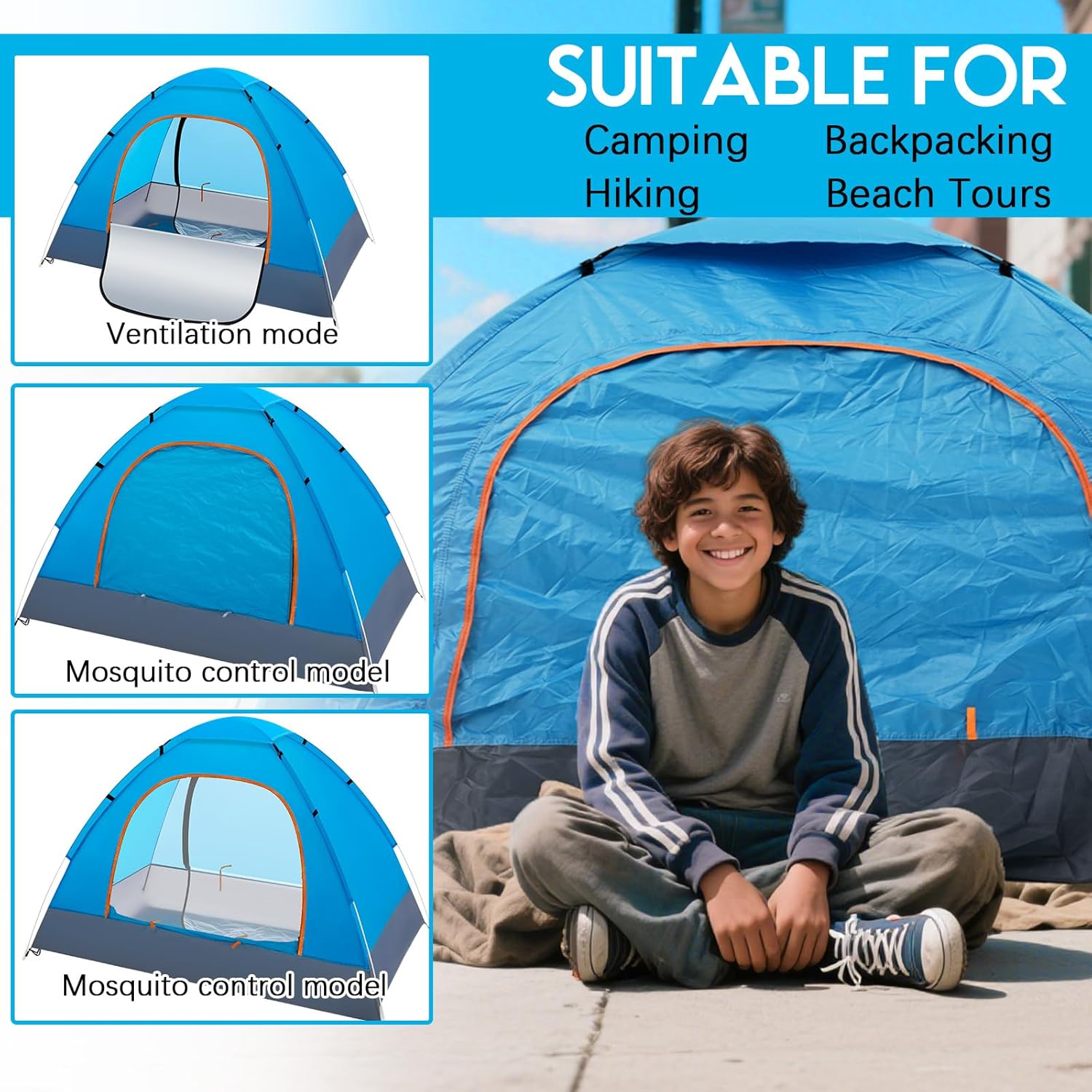 Camping Tents for Homeless Bulk Homeless Backpacking Supplies 2 Person Pop up Adult Waterproof Instant Easy Setup Tent for Hiking, Outdoor, Travel, Camping, Donation - Image 3