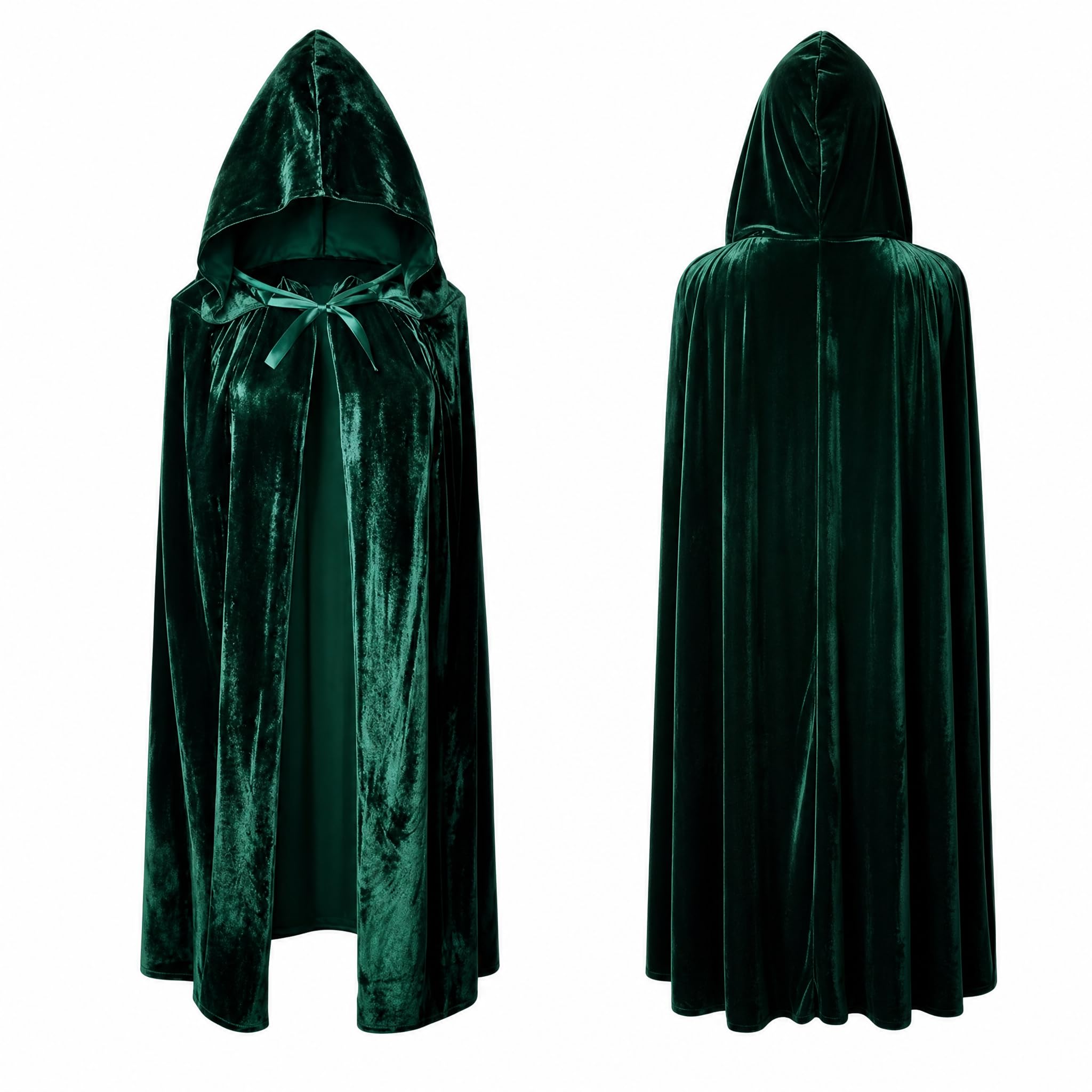 Eivxxky 150 cm Green Cloak, Medieval Costume Cloak, Traitors Cloak