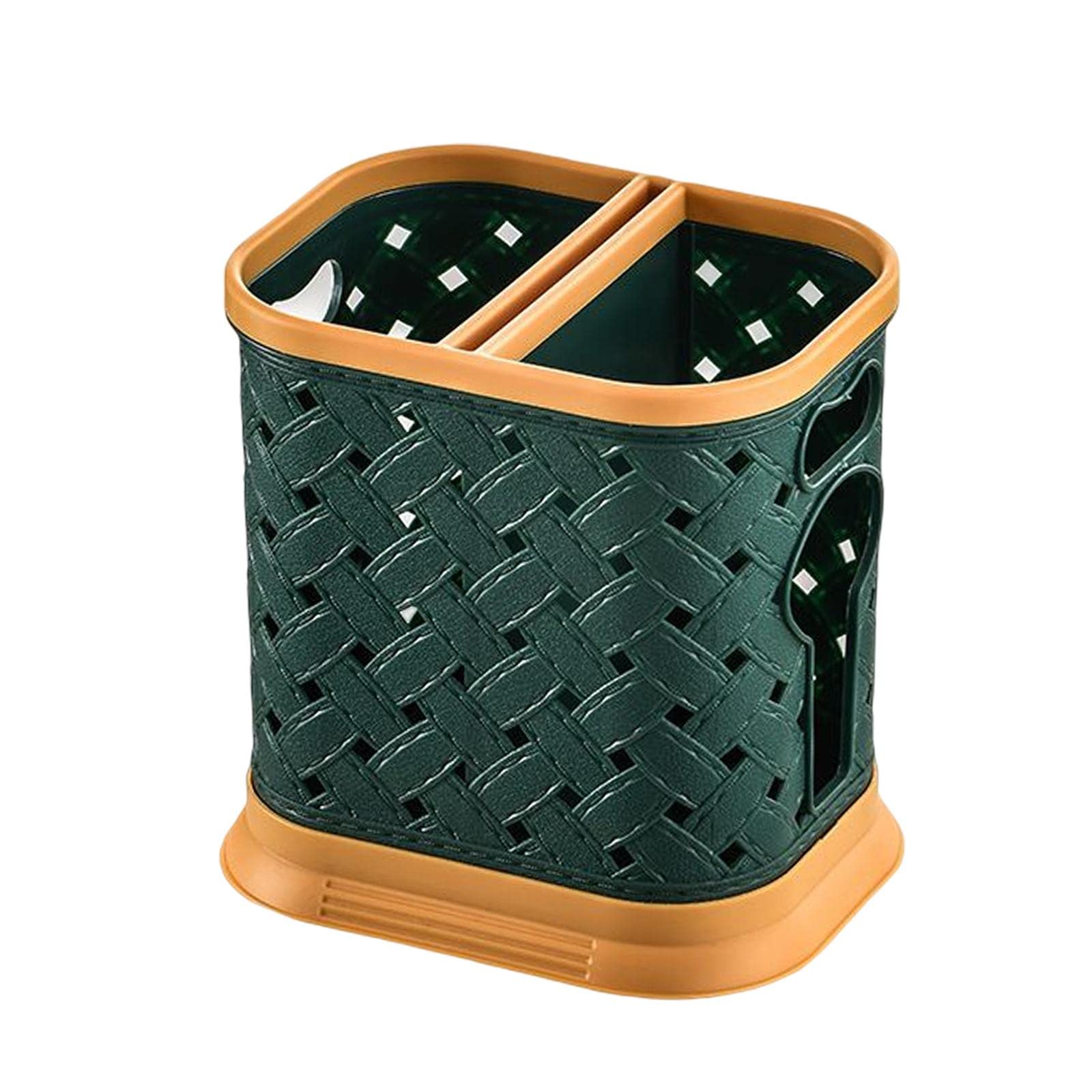Merishopp Cutlery Spoon Fork Storage Rack Tableware Divider Flatware Drying Shelf Green Size M-image-25