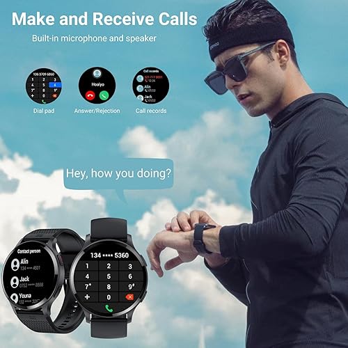 Miniatura 2 de HOAIYO Reloj inteligente (recepción de llamadasmarcación), reloj inteligente de 1.5 pulgadas con juego de contador de llamadastextofrecuencia