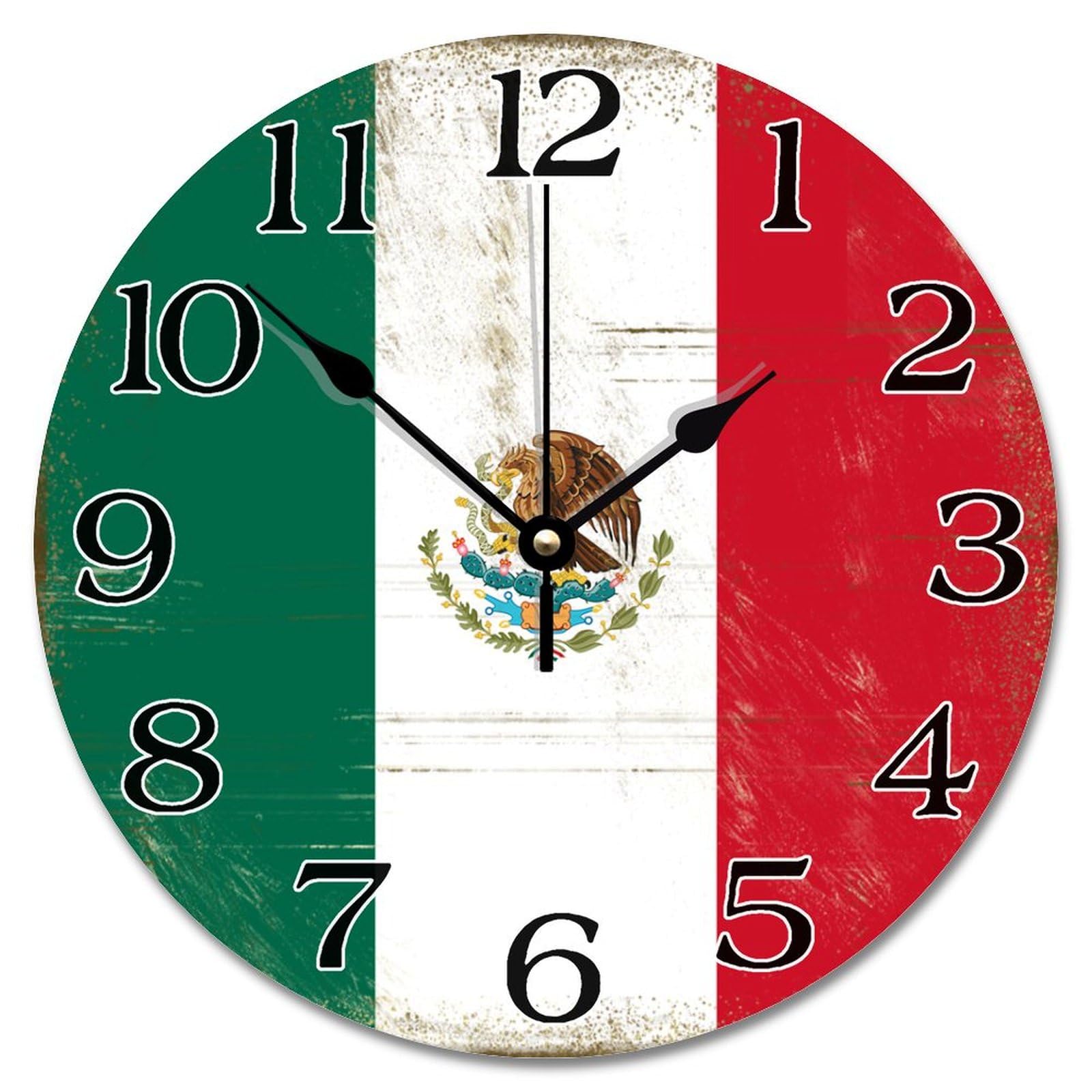 Horloge murale Mexique 38cm ronde à piles pour décoration