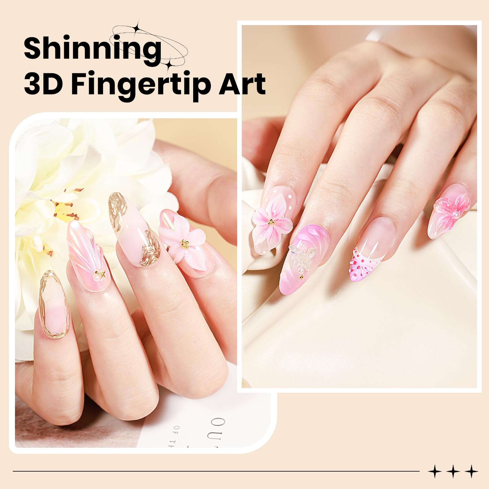 SUPWEE Żel 3D do paznokci, wielofunkcyjny, nieprzywierający, solidny żel z silikonową formą, pisak silikonowy, biały, przezroczysty, do modelowania paznokci 3D, do salonu "zrób to sam", 15 g